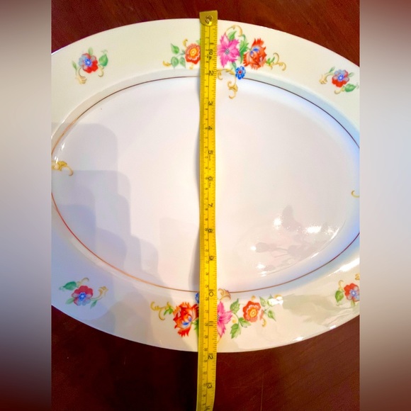 RARE LRG Eschenbach Baronet style Bavarian China Pattern Floral VTG Oval Platter - Picture 8 of 12